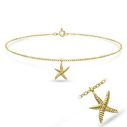 Starfish Gold Plated Silver Anklet ANK-622-GP